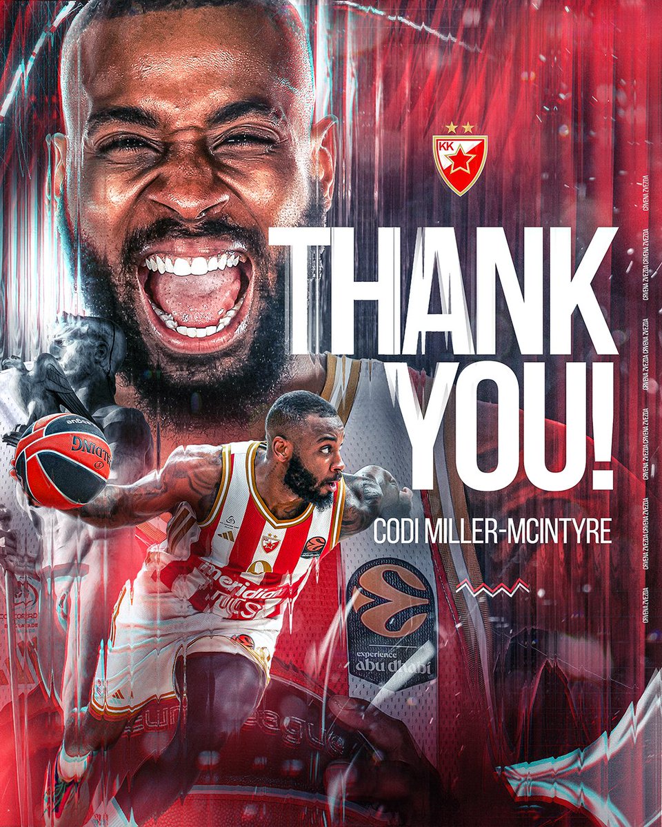 DAlessandro_LU's tweet photo. Codi Miller-McIntyre leaves KK Crevna Zvezda Belgrade https://t.co/XtoXVvEEsy