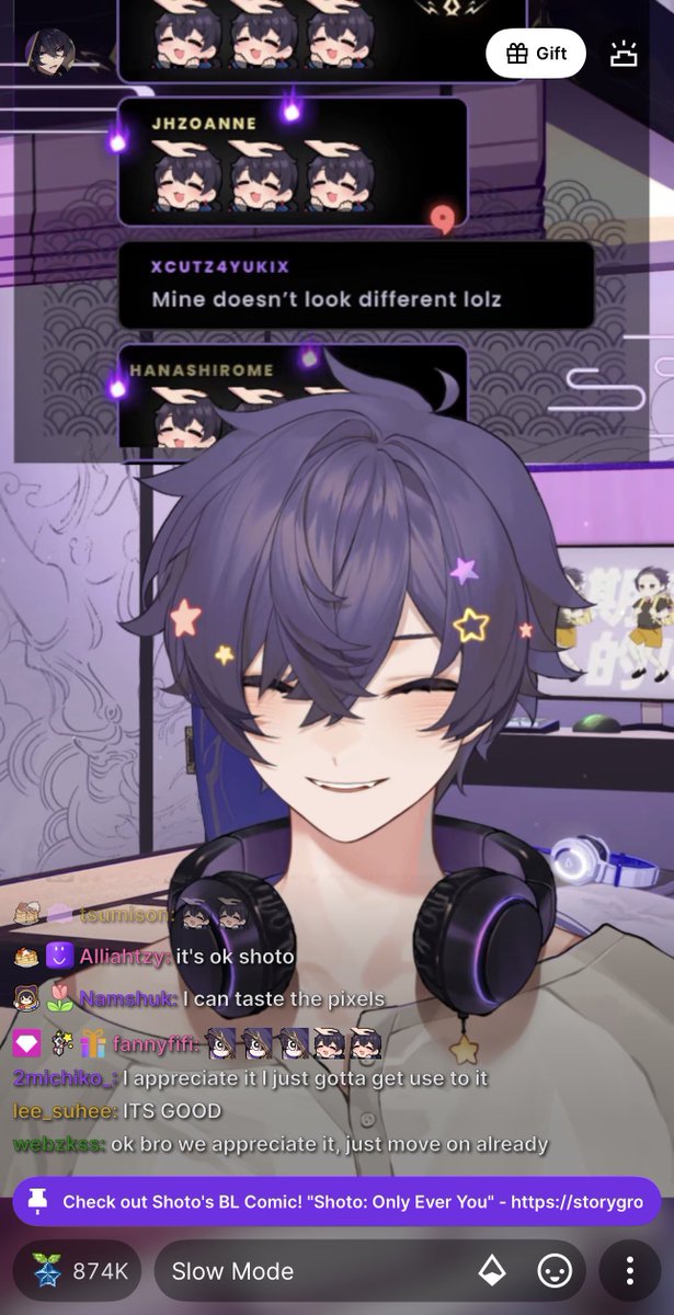 fanfiny419's tweet photo. WOW NEW FEATURES ON TWITCH 👀

He fills 50% of the screen😯

But I like classic horizontal vision more 😛😂

#shxtou https://t.co/86ONRUmrxb