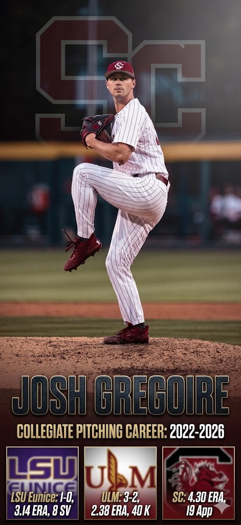 JoshGregoire24's tweet photo. Thankful for the journey and everyone who has supported me along the way. I have officially entered the NCAA transfer portal as a graduate transfer with 1 year of eligibility remaining.

Career: 4-2, 3.07 ERA, 13 SV, 93 SO over 71.1 IP
(Full numbers below) https://t.co/akhzGLaPQk