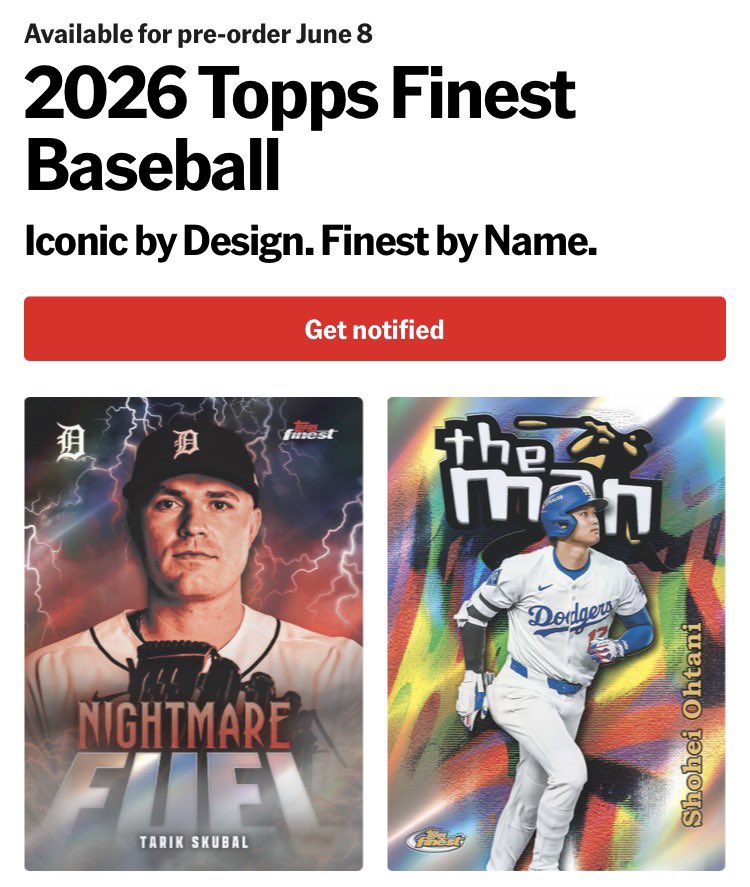□2026 Topps Finest Baseball 🇺🇸6月8日(🇯🇵9日深夜)にプレオーダー