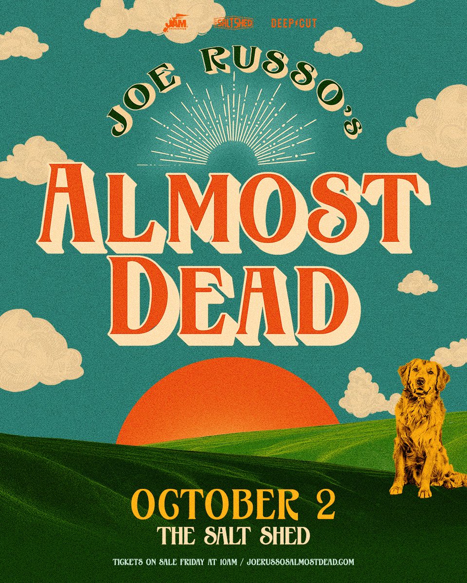 JamUSA's tweet photo. Just Announced: 🌹⚡ @RussoAlmostDead bring their electrifying interpretations of Grateful Dead classics to the @saltshedchicago stage on October 2! Tickets go on sale this Friday at 10am: https://t.co/rBRueychje https://t.co/w7jFlBooYA