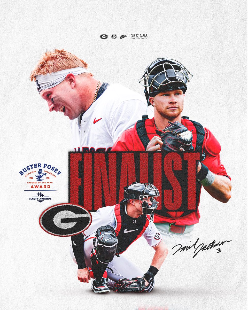 BaseballUGA's tweet photo. Dapper Dan 🤝

@Djackson2100 is a finalist for the Buster Posey Award! 

#GoDawgs https://t.co/nDenPZ698l