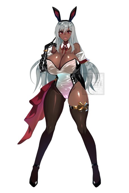 skebで描いたTRPG用の銀髪バニーさんです ご依頼ありあとやした!