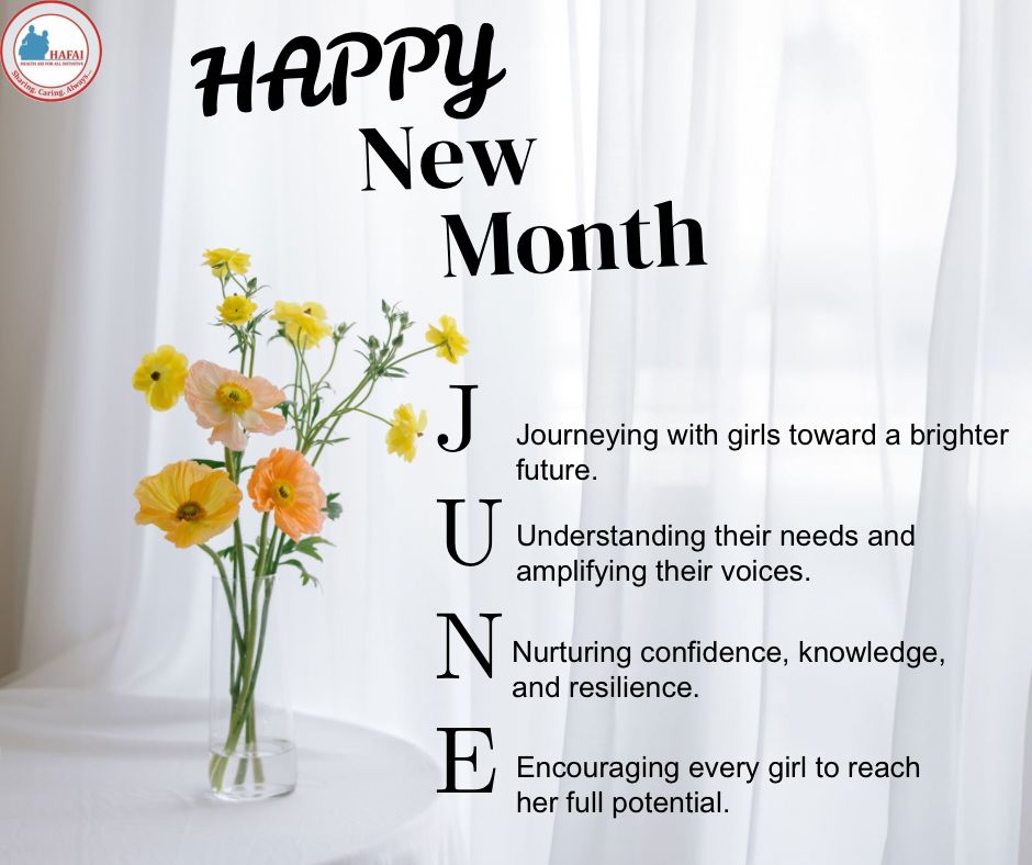 HAFAIng's tweet photo. WELCOME TO JUNE! 🌸

May this month bring growth, resilience, and positive change as we continue working together to build a future where every girl can reach her full potential. https://t.co/KtOtgnOw5r