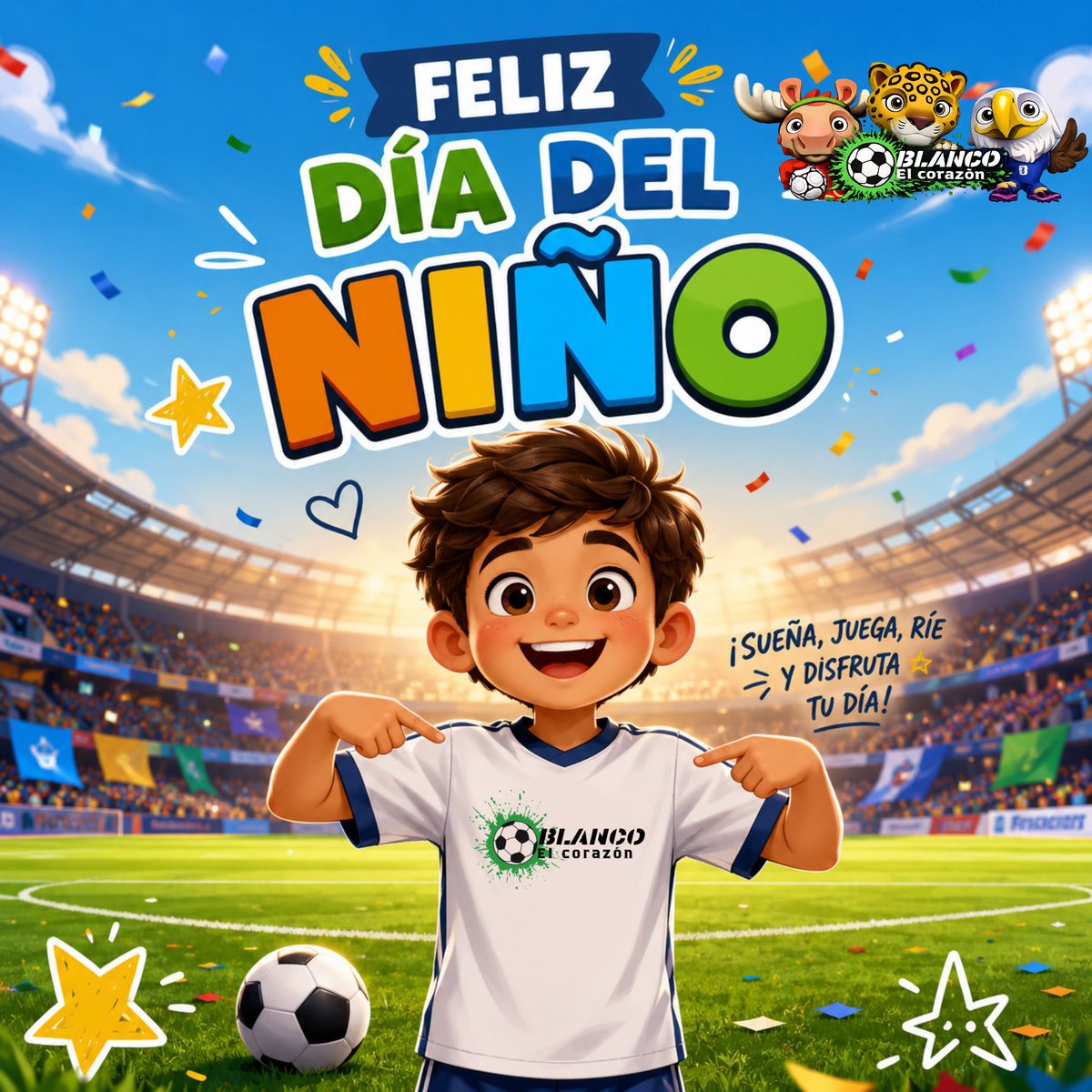 blanco_ecuador's tweet photo. @blanco_ecuador les desea un feliz día del niño.

¡Juega, ríe y disfruta cada día de tu vida!⚽️ https://t.co/f03SHrb0tn