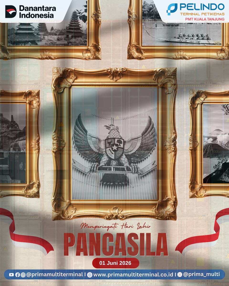 prima_multi's tweet photo. Segenap Dewan Komisaris, Direksi, dan Pegawai PT Prima Multi Terminal mengucapkan Selamat Hari Lahir Pancasila.

Pancasila adalah fondasi persatuan dan pedoman dalam membangun bangsa yang kuat, berdaulat, dan berkeadilan.

#HariLahirPancasila #PTPrimaMultiTerminal #PelindoGroup https://t.co/bJY47pp03r