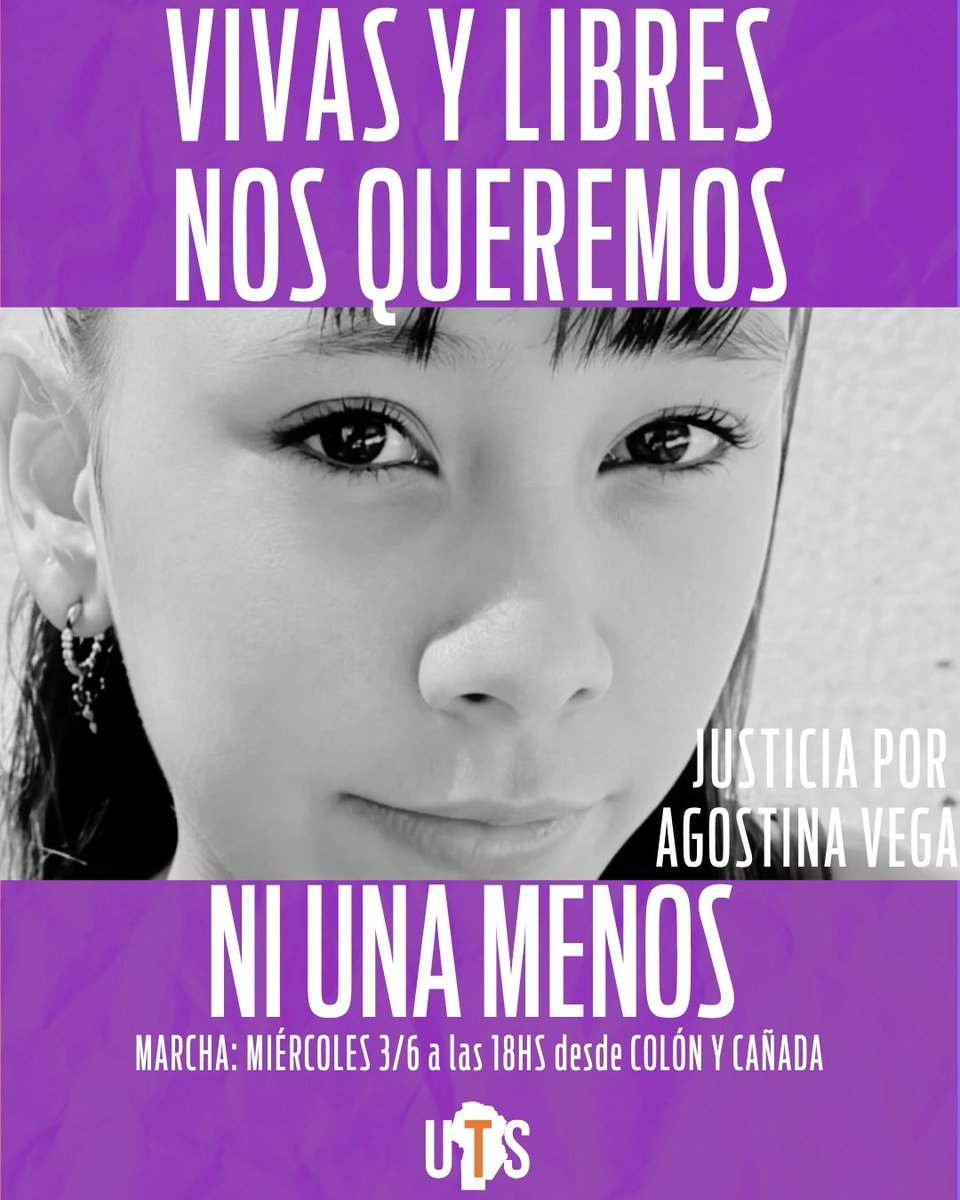 UTSCordoba's tweet photo. Hoy nos embarga un profundo dolor y consternación por el femicidio de Agostina Vega, que conmociona a toda la sociedad.

Acompañamos en este difícil momento a su familia, amistades y seres queridos.🧵 Sigue👇 https://t.co/4N0xGTi89X