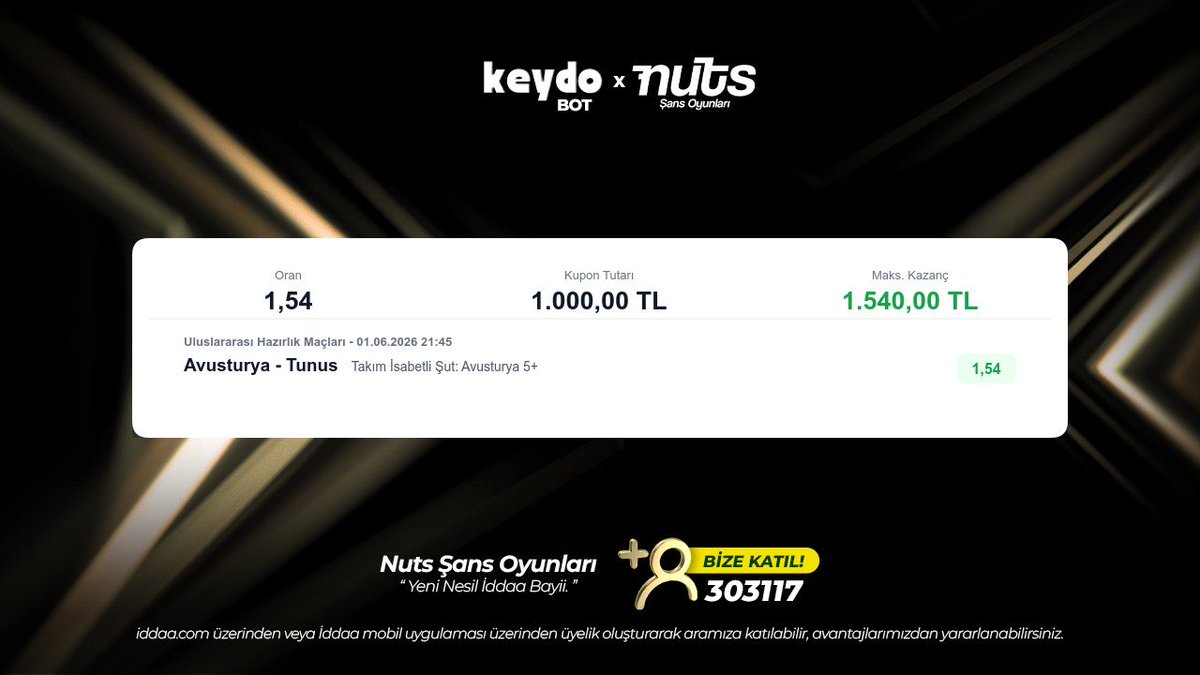 NutsSansIddaa's tweet photo. Avusturya - Tunus

Maç Viyana'da oynanacak. Avusturya Baumgartner, Sabitzer, Arnautovic gibi yetenekli ofansif ayaklara sahip bir isim. Uluslar ligi ve Dünya kupası elemelerinde evlerinde oynadıkları 8 maçta ortalama 6.88 isabet ortalamaları var. Bugün Tunus'a karşı dominant bir oyun oynayacaklardır.

Takım İsabetli Şut Avusturya 5+
