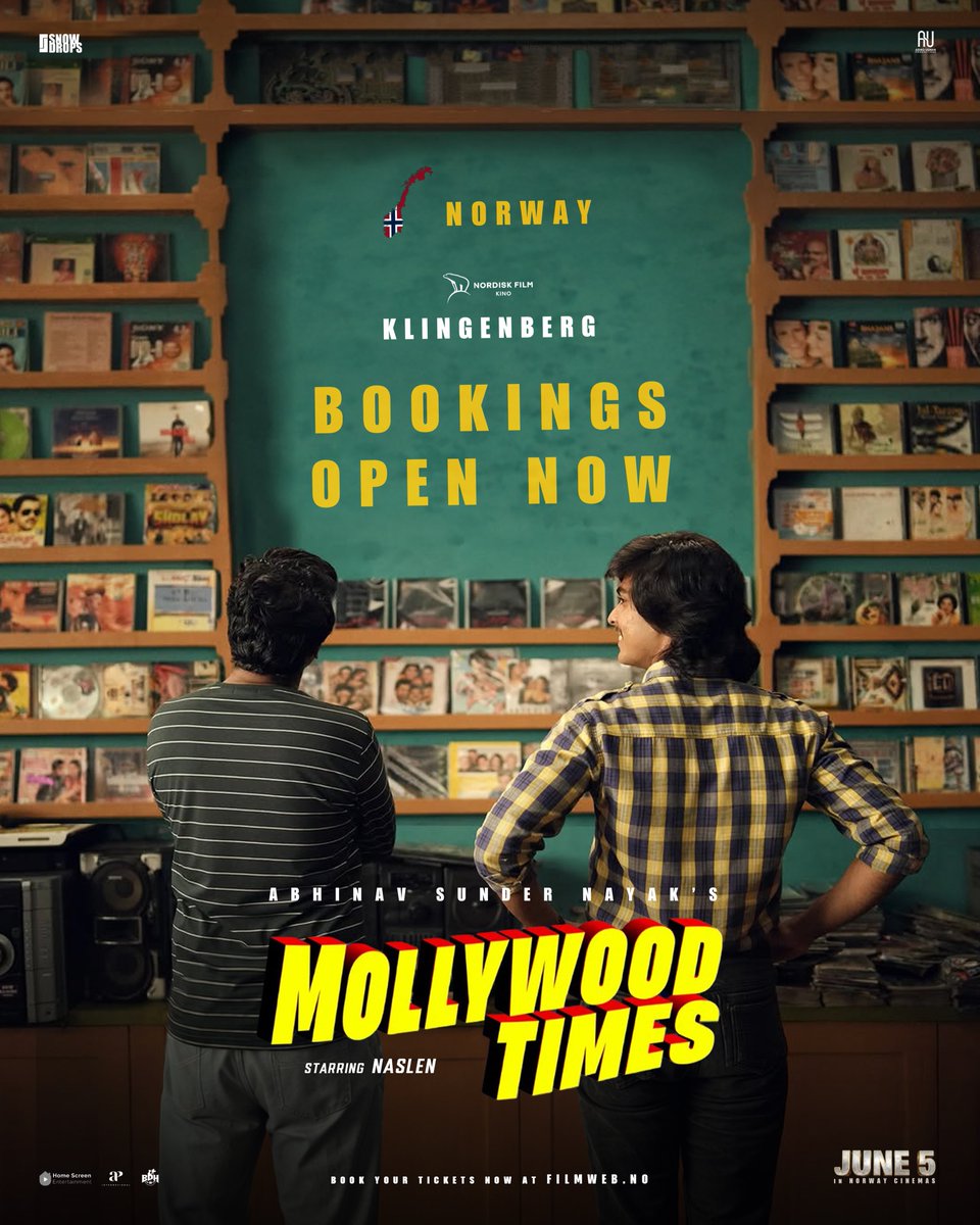 aravind_ravind's tweet photo. 🍿 IT’S OFFICIAL 🇳🇴

#MollywoodTimes bookings are now open at @klingenbergkino 🎬 Don’t miss this inspiring story of a young dreamer and his journey into filmmaking ✨

Book your tickets now: https://t.co/Snf2N7K4uu 🍿✨ 

GRAND RELEASE ON 5th JUNE, 2026 by @SnowdropsAs  🎥📷 https://t.co/RcWTq5xDGY