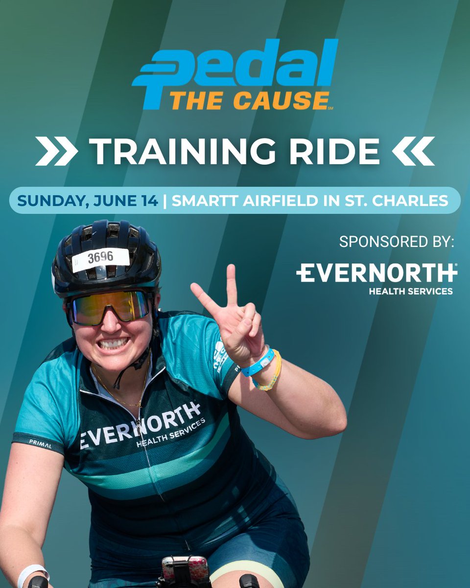 pedalthecause's tweet photo. Join us on Sunday 6/14 at Smartt Airfield - St. Charles for our first PTC Training Ride of the year sponsored by Evernorth. Preview this year’s routes, then stick around for food &amp; drinks. Open to all PTC participants—registration required. REGISTER NOW: https://t.co/pQFysPHO2J https://t.co/jSWPsIYyxQ