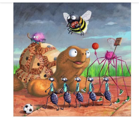 AlbertTortoise's tweet photo. IT WAS GAMES DAY IN THE GARDEN... See how #Rain Stops #Play in #ALBERTthetortoise picturebook ALBERT AND THE FLOOD. #AvailableNow 9 #ALBERT #picturebooks, 3 #BoardBooks & #ActivityBook. https://t.co/sGYhBlFUhP
#painting #illustration #bookart #tortoise #ants #bee #spider #story https://t.co/4XplQXrj6y