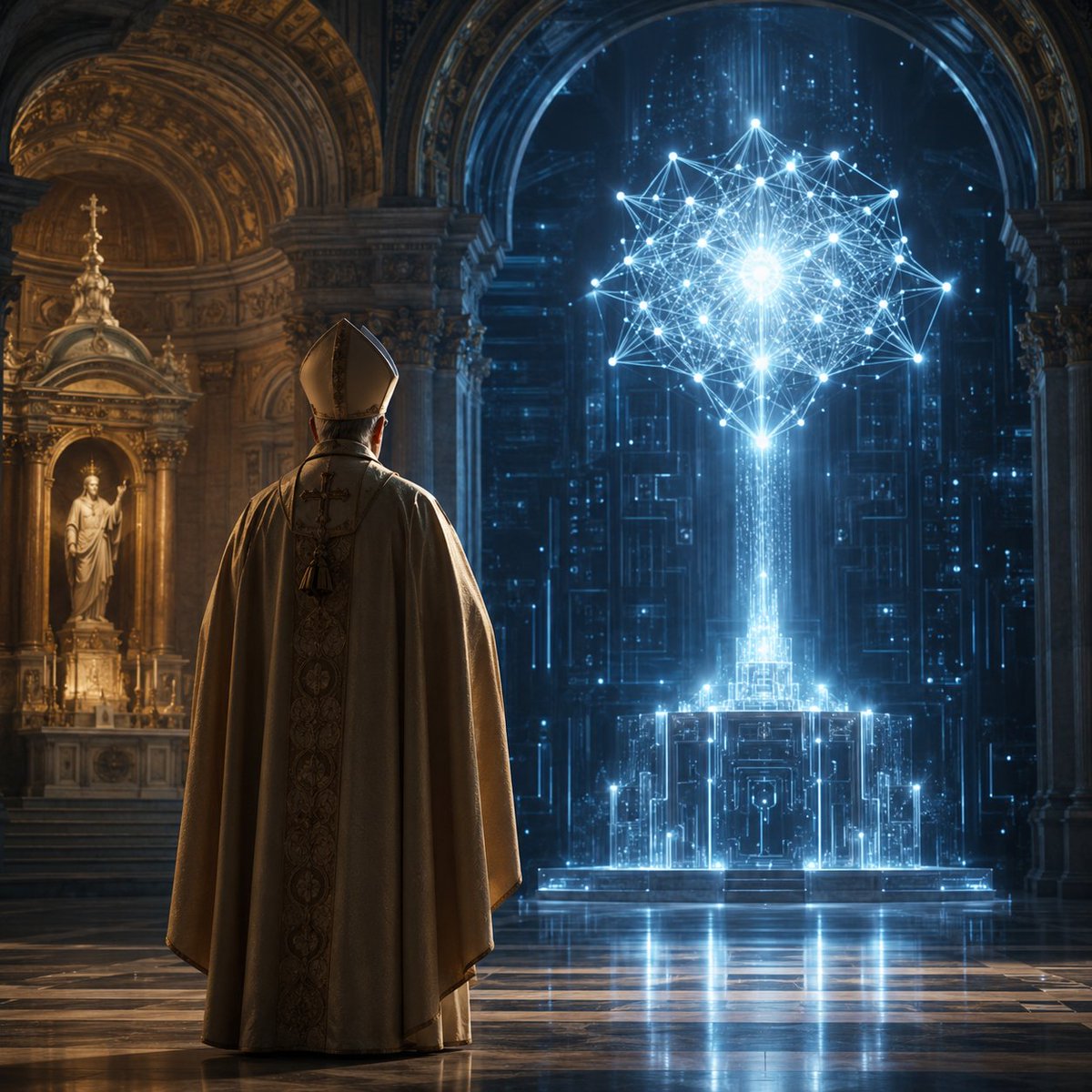 danielneopolis's tweet photo. I si la #IA fos la primera religió global del segle XXI? Promet respostes, redueix la incertesa, orienta decisions i fa prediccions plausibles 
Quan el Vaticà parla de domesticar aquesta tecnologia ho fa en clau de poder. Això sí, amb un discurs propagandístic de compromís social https://t.co/UvHATjY7dQ