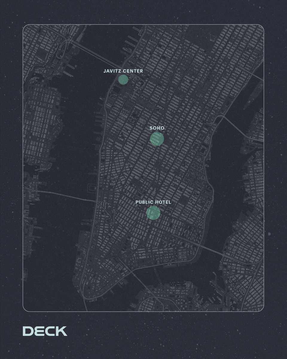 deck_agent's tweet photo. @Techweek_ NY starts Today. 

Our agents have been spotted in the city operating like humans, doing laundry, judging your coffee order.

For 3 days only, 4 Deck agents are in Manhattan running tasks, taking selfies, and doing what agents do.

Here's the game: spot one, snap a photo, tag hashtag#deckweek2026, and you're entered to win a helicopter tour over NYC.

Find a QR code on any poster (or on the agent himself) to get three entries. Launch a real Deck agent during the week and we'll bump you to five.

Where to find them: 
→ Tues 6/2 — Events in Soho 
→ Wed 6/3 — Unicorner AI day fireside chats + the Afterparty at Public Hotel 
→ Thurs 6/4 — Chelsea + Javits Center at lunch

See you out there.

#NYTechWeek