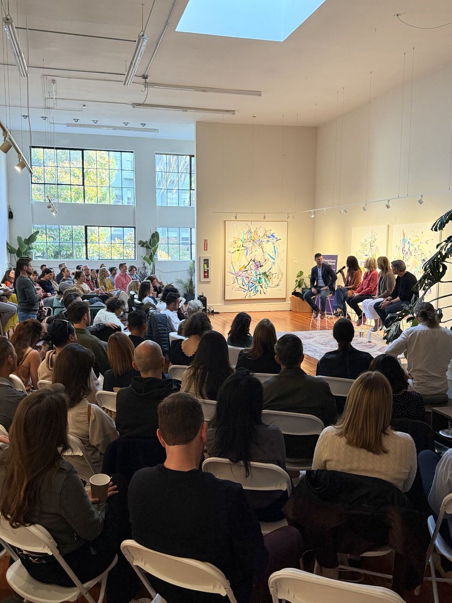 britton's tweet photo. A couple of weeks ago, I hosted the most well-reviewed event I’ve ever thrown as part of Human+Tech Week.

We gathered to explore “The Future of Conscious Company Building” with @DianaChapman, @StaceyALawson, @djhersh , and @mak108 .

Here’s a few things I took away from the evening:

- The integration of consciousness and business is no longer a fringe thing. It’s already here and accelerating.

- A lot of founders worry about business becoming therapy. Companies can collectively use the business as a mirror to work on ourselves outside the business, while having hard conversations and getting shit done.

- Expect and embrace the messiness of integrating inner work and business. Mess is good and a natural part of the process.

- As AI takes over more busy work, we’re being positioned to do the things humans are innately good at: connecting, feeling, and creativity.

- There’s an opportunity to lean into and deepen our BQ (body intelligence), EQ (emotional intelligence), and SQ (spiritual intelligence) as AI takes over more intellectual tasks.

I hosted this event to elevate the integration of consciousness and work and I think this event definitely delivered!

I look forward to putting together more gatherings like this in the future!

cc:  @Nichol_Bradford @NerizzaT_ and @ztsekouras