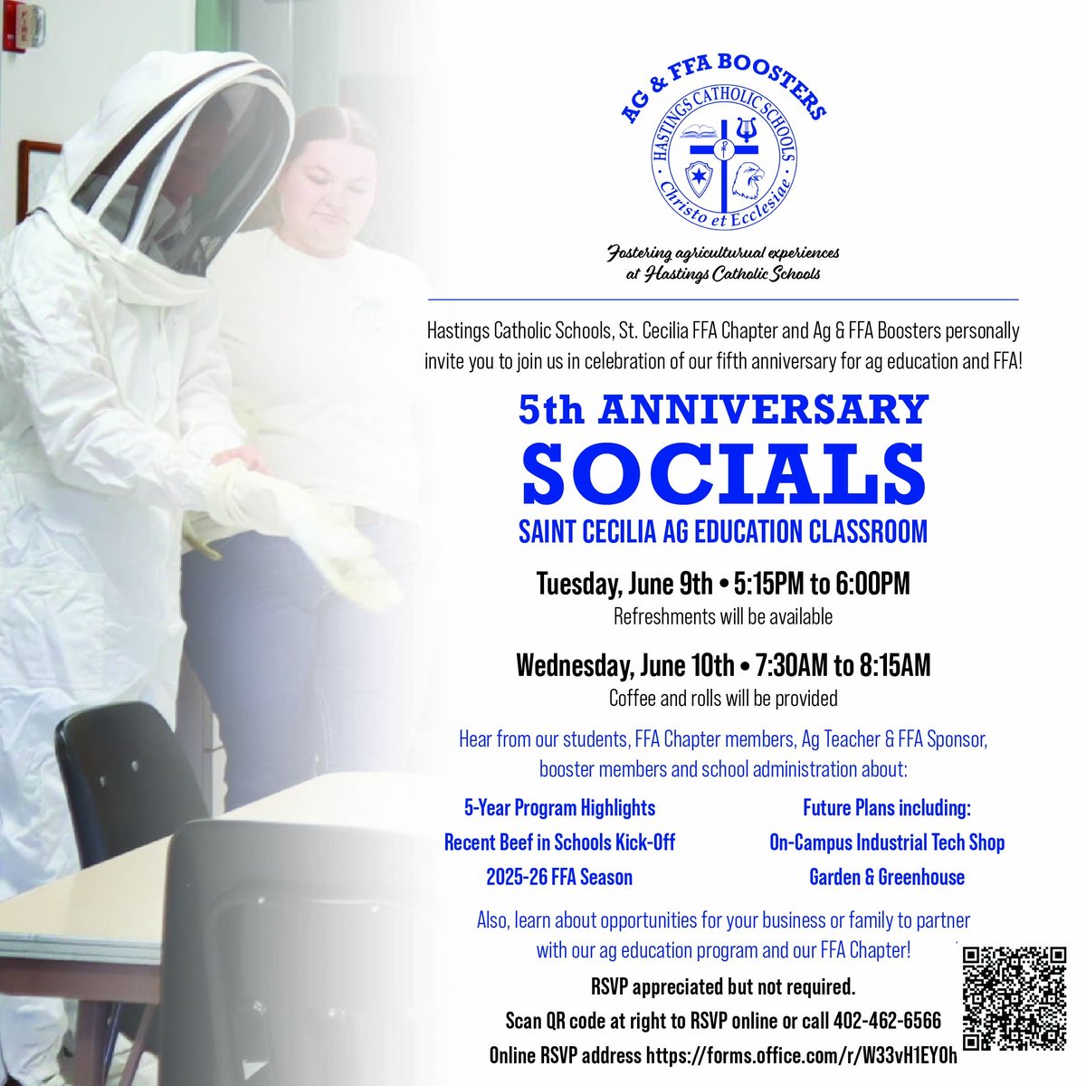 HCSBluehawks's tweet photo. Join us in celebrating our programs!  RSVP appreciated but not required.  RSVP online at https://t.co/MZaVprPMTx

@StCeciliaFFA https://t.co/XguUAdd4if