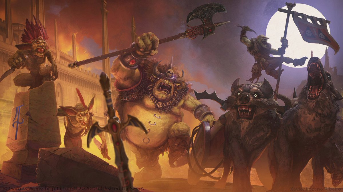 FeyDruidia's tweet photo. Goblin time!!!!! Total War Warhammer 3 with Grom and co streamer is @Gamez_Man_09 playing Skaven! 
https://t.co/fAplki6hv2 https://t.co/5Wsi6HQpUe
