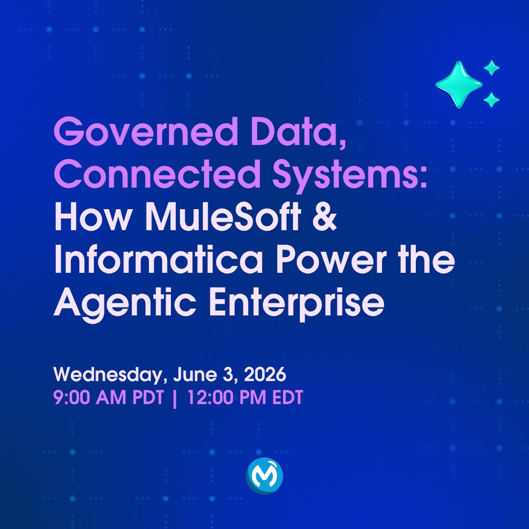MuleSoft's tweet photo. Join Informatica and MuleSoft to see how organizations are building the data foundation for the agentic enterprise, connecting systems, governing data, and giving AI agents the trusted context they need to operate across the business. RSVP: https://t.co/G9rATuGt02 https://t.co/8DGbt4yn4d