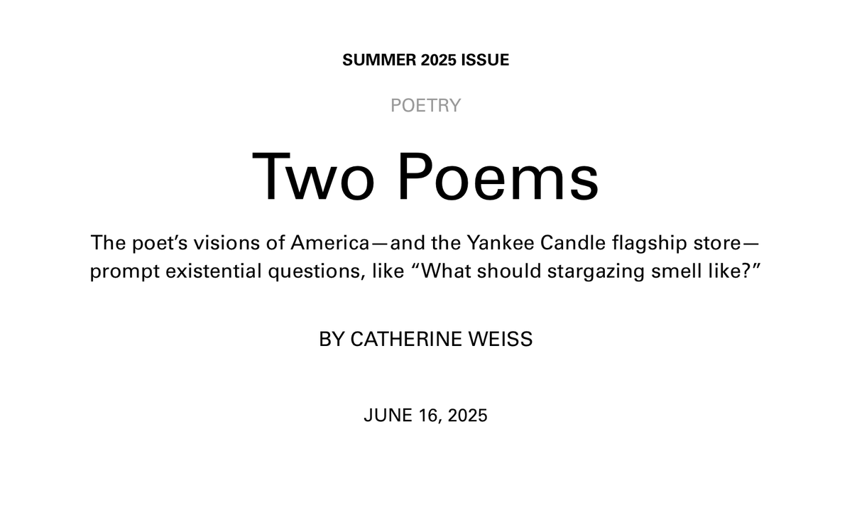 BulbRegion's tweet photo. We return tomorrow with a new combination of prose and poetry, but before then, have a look at these mordantly funny poems by our recent contributor Catherine Weiss (@catherineweiss) in BOMB.

https://t.co/9GK418pdFV https://t.co/wpFI3L25td