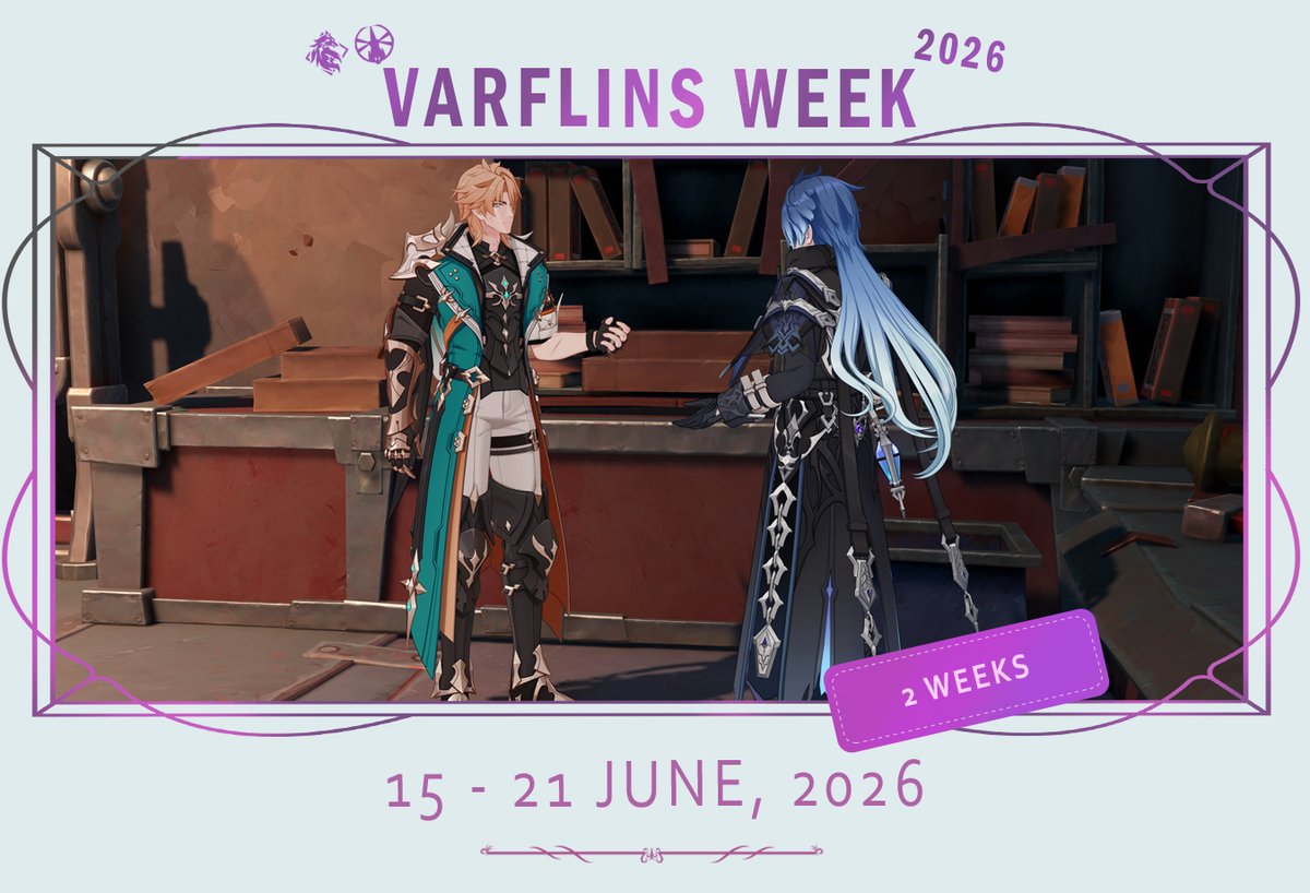 VarflinsWeek26's tweet photo. 2 weeks left before #VarFlinsWeek 🕯️⚔️
How are your art &amp; fic WIPs coming along? There's still time to get those creative juices flowing and make something amazing!

Questions? DM us or use the QA form:
╰┈➤https://t.co/marLDWu9lu https://t.co/kef05GGOio