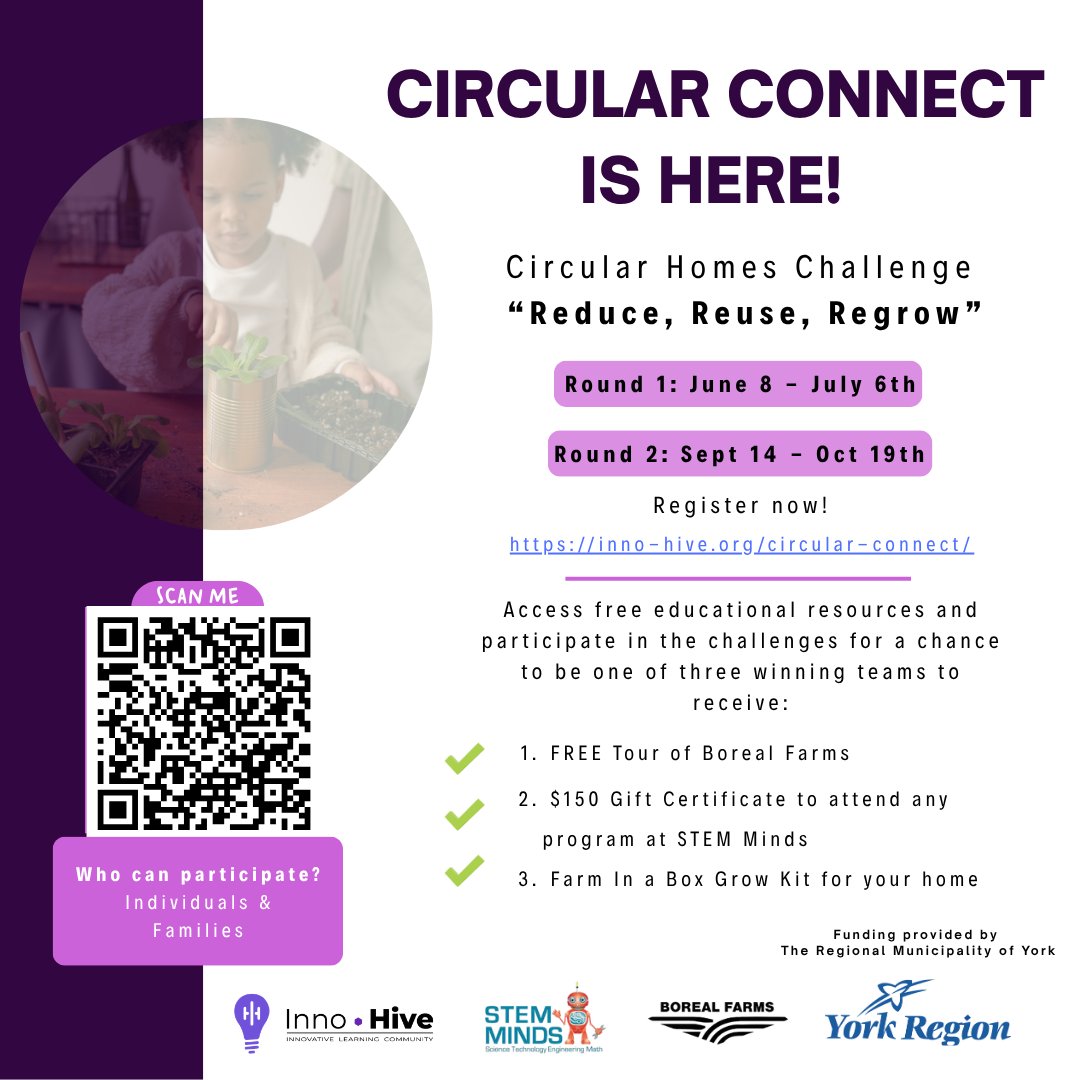 stem_minds's tweet photo. Join Inno-Hive's Circular Connect Home &amp; Family Challenge &amp; take simple steps toward reducing household waste. Learn more and register:
https://t.co/DRTpTxkIp9
#CircularConnect #YorkRegion https://t.co/5sqPCoDczZ