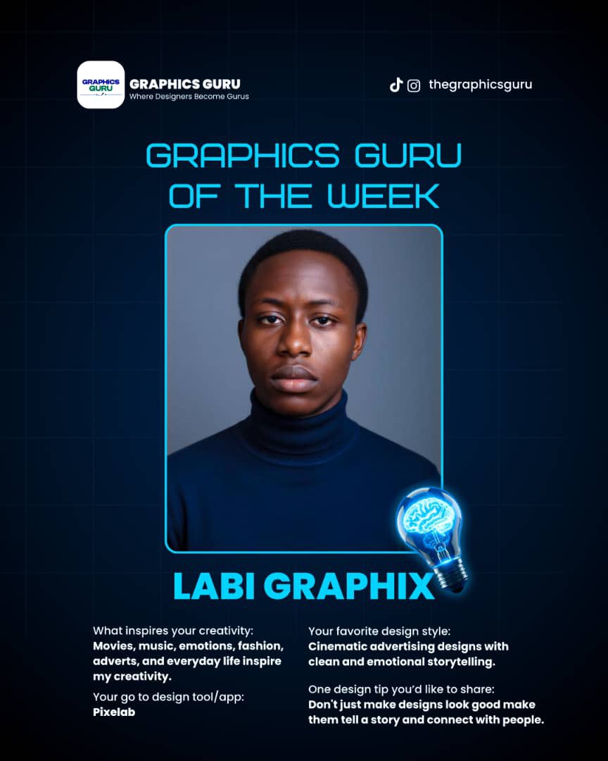 Graphicsguru04's tweet photo. Meet our spotlight of the week @LabiGraphix https://t.co/32DprveGfV