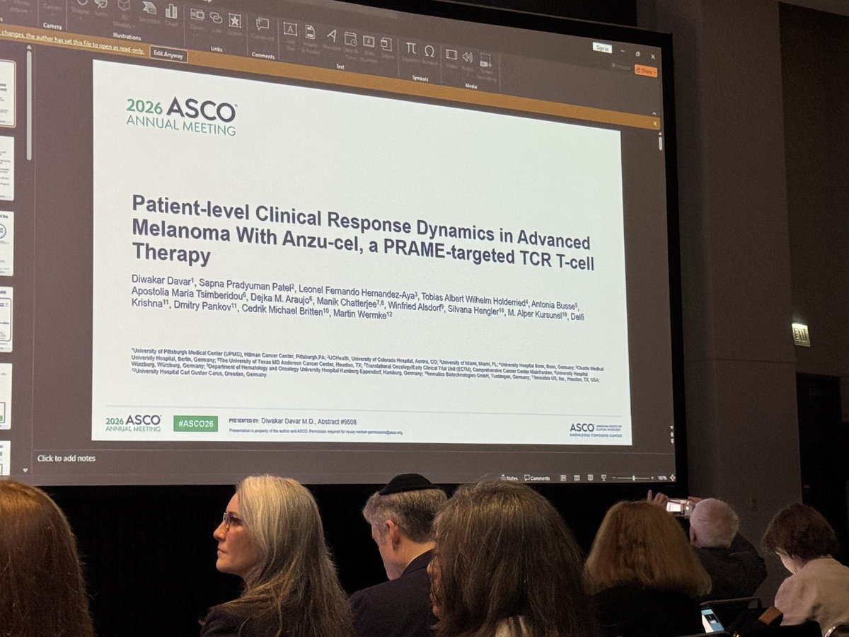 UPMCHillmanCC's tweet photo. Happening now at #ASCO26. A packed house for several #melanoma studies including from Hillman’s Dr Diwakar Davar (@diwakardavar) @UPMCnews @PittHealthSci https://t.co/YaAuSHHDcX