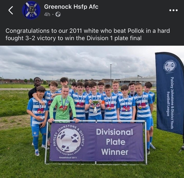 IAHSFball's tweet photo. Congratulations to a few of the lads who along with the rest of their Greenock HSFP team lifted the Division 1 plate at the weekend. Well done lads 👏 @iahealthwb @invacad https://t.co/gkmhXBX9ke