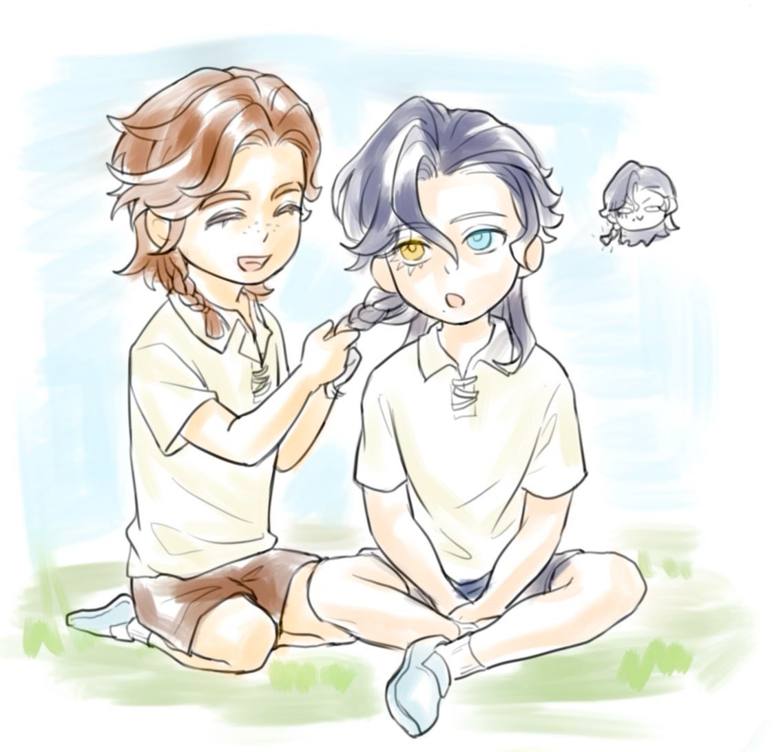 Shichendvxp's tweet photo. 六一节快乐！画了两个小朋友🥰🥰#斗骑 #hernarich https://t.co/6WMvsykrks