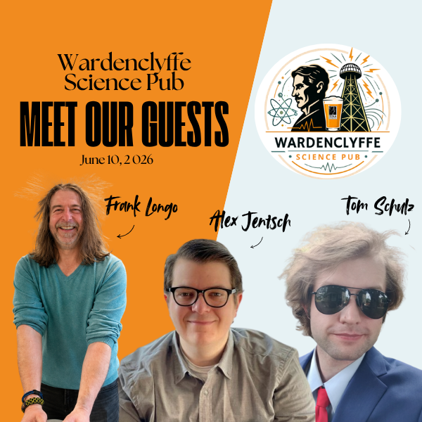 teslascience's tweet photo. Our Wardenclyffe Science Pub speaker lineup for June 10th is here! ⚡

🔭 Frank Longo, SCCC professor, on radio astronomy 
🚁 Thomas Schulz on drone technology 
⚛️ Alex Jentsch on particle accelerators and the EIC

Join us at Blue Point Brew Pub in Patchogue, NY. Three incredible minds. One great night.

🎟️ https://t.co/lSrOilZaEj #TSCW #Wardenclyffe #SciencePub #LongIsland #Patchogue #STEAM