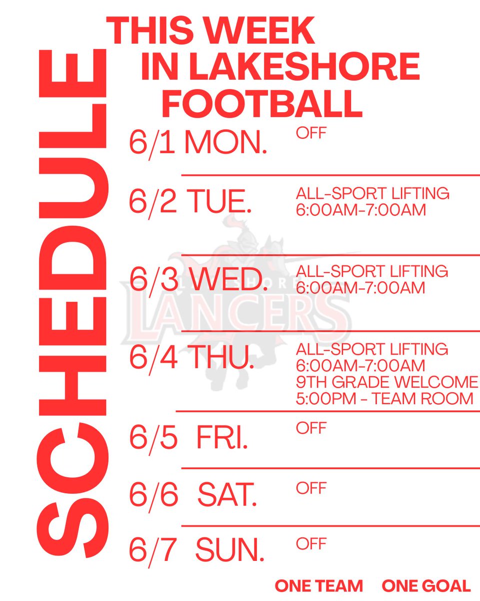 CoachFrey's tweet photo. This Week in Lakeshore Football. Last week to get better before the summer cycle begins. Go Lancers! https://t.co/D3jZ1WUu7z