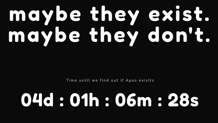 ape0nchain's tweet photo. Apes cannot stay hidden forever... if they exist... https://t.co/WDtvuaAqU1