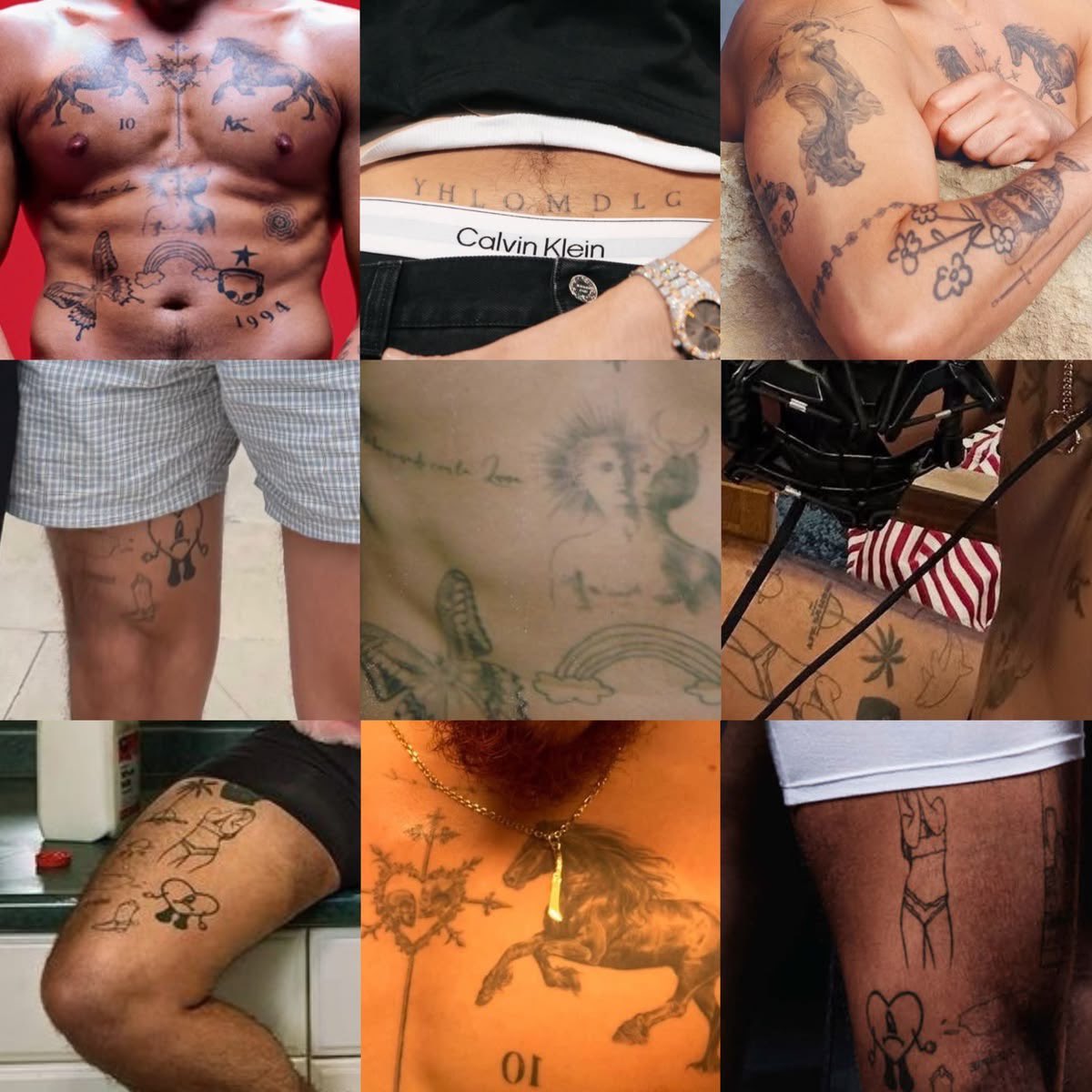 archivobenito's tweet photo. Bad Bunny's tattoos https://t.co/vyBidxBdGC