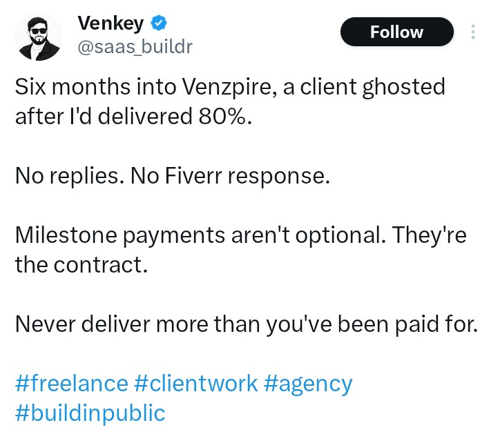 MikayaBala's tweet photo. For how long?😤

Not anymore just use @Freelance_DAO 

This is why we are building.

There will always be need for freelancers and Clients.

Ghosting by a freelancer or client happens daily.

But with FreelanceDao No ghosting.

Have you ever been ghosted? https://t.co/nu6CAZLAqa