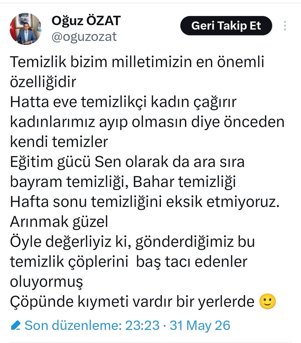 ismailAkdag80's tweet photo. İstifa sebebimizin nedenlerinden biri olan üslup konusunda Oğuz Bey insaflı davranmış. Oysa istifa eden üyler için kullandığı "kusmuk, safra, şerefsizler, PKK ve Fötücü..." yakıştırmaları ve günlük hayatta çok sık kullandığı ifadelere göre "çöp" yakıştırması hiç yakışmamış kendisine. 
#İstifaEdiyoruz