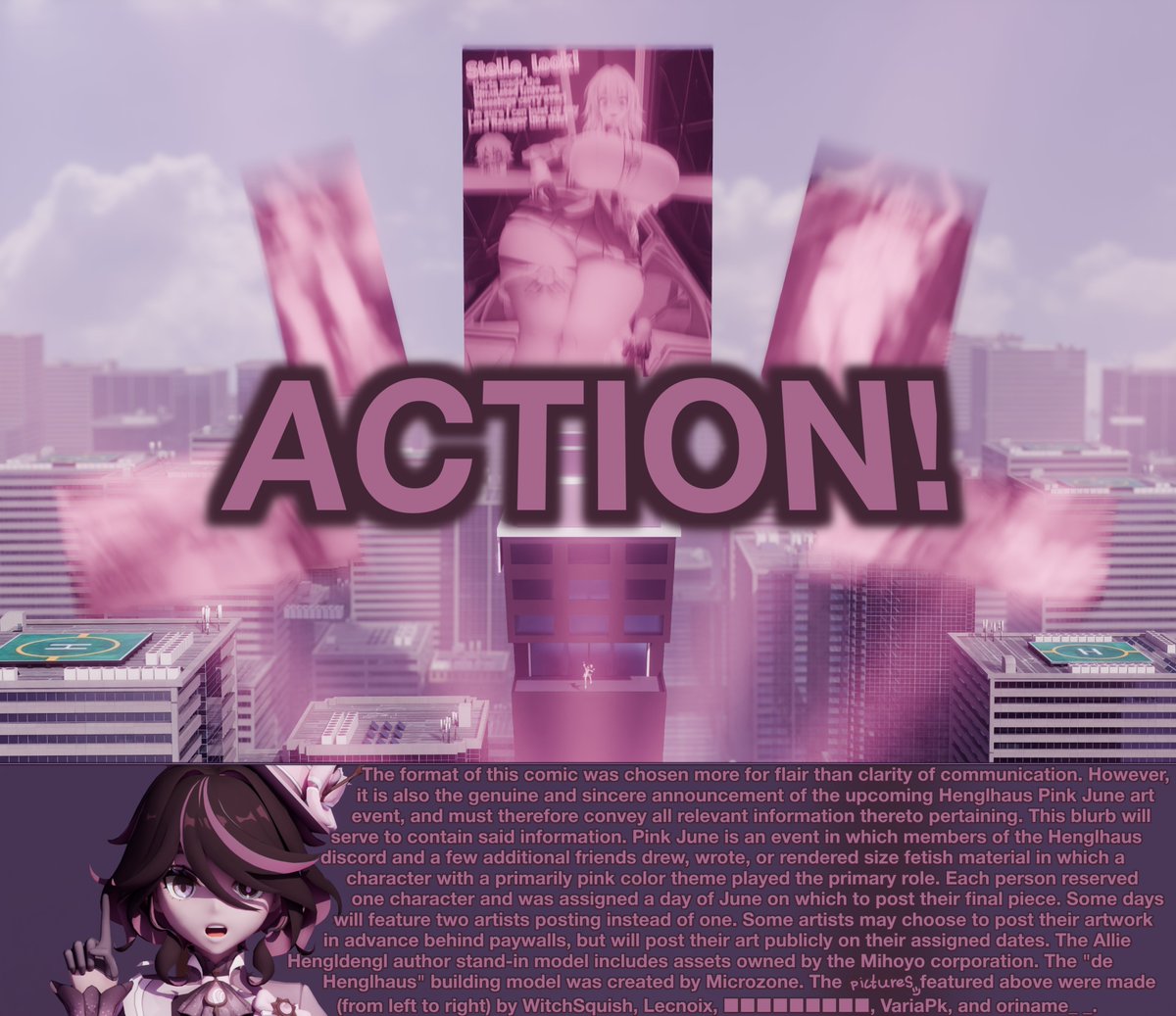 hengldengl's tweet photo. June is here, and with it... the anniversary of the Henglhaus Discord server!
To celebrate, we're running a month long art event! Sizey tuff, every day of June; 2D art, 3D art, writing, all pink!
Full announcement below!!! First pic already up! Please enjoy!!!
 #HENGLHAUSIVERSARY https://t.co/ceTTwRmHoD