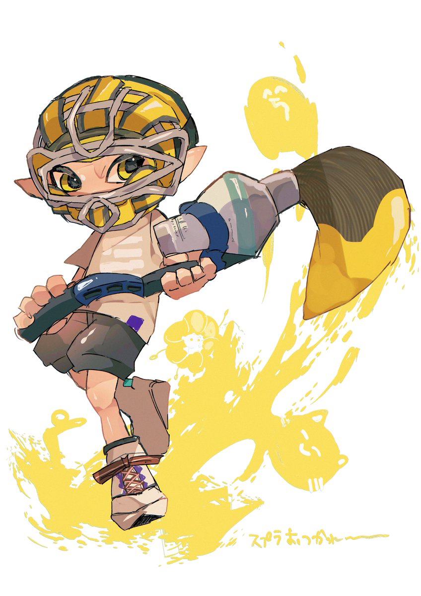 イカボーイ(スプラトゥーン) ,インクリング 「面白かった〜ᔦꙬᔨ みんなと楽しくやっててほっこり #ぺんちゃんの絵本」|おじさんは原稿修羅場のイラスト