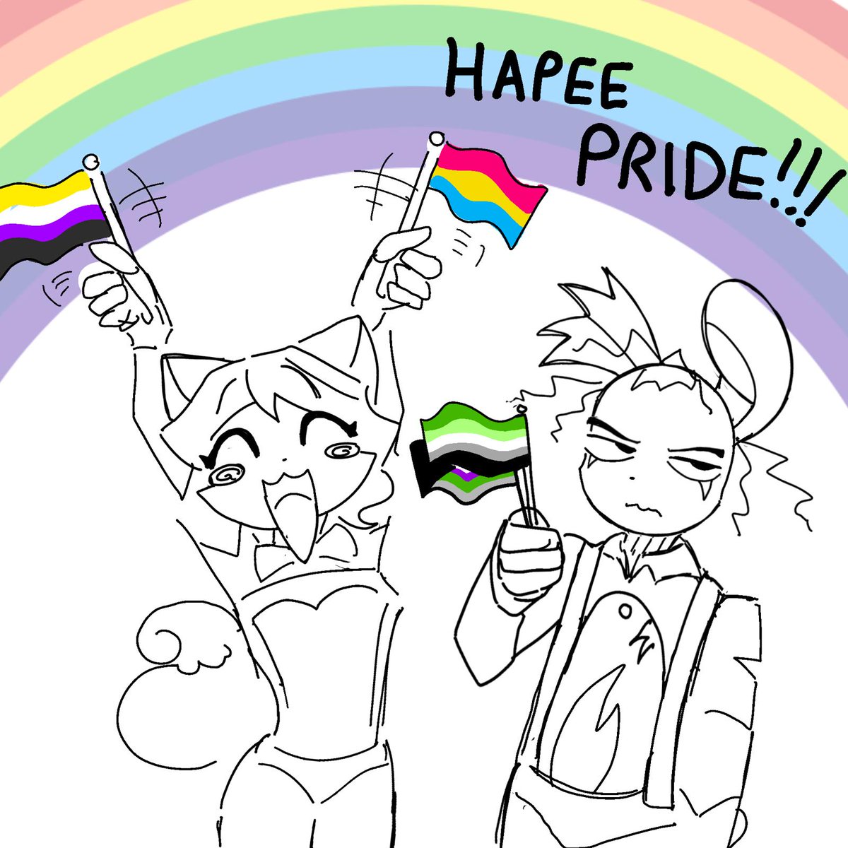 SwagBeav's tweet photo. Randum sketch 4 Pride whilst I work on college slop

My very likely canon headcanons about mango and springo

#Pride #Springtrapandmangle #Fnaf @QuietTomato https://t.co/qOIVUz4Hgz