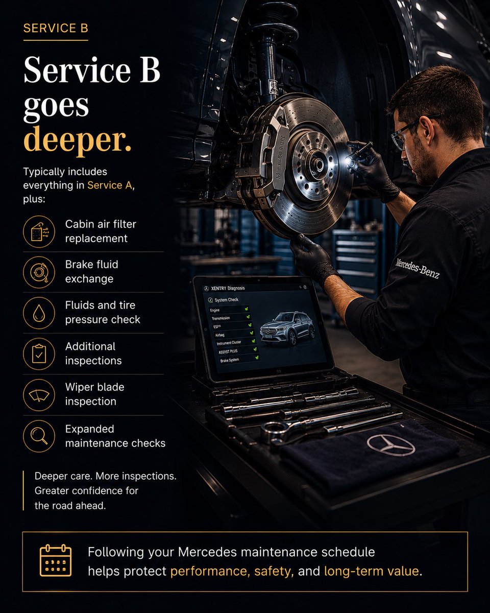SmithMotorSales's tweet photo. Mercedes service should feel clear, not confusing. Service A or B, we’ll help you understand the difference. #MercedesBenz https://t.co/Wv2RMGUGVe