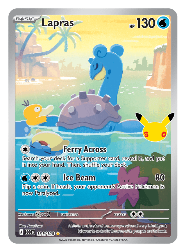 angelodotsui's tweet photo. ladies and gentlemen, we have the card of the year

mark my words, this is going to be a top chase card from the 30th anniversary set

lapras and psyduck are two of the hottest pokemon right now, with some of the best illustration rares

and on top of that, there’s spheal, who is literally the cutest