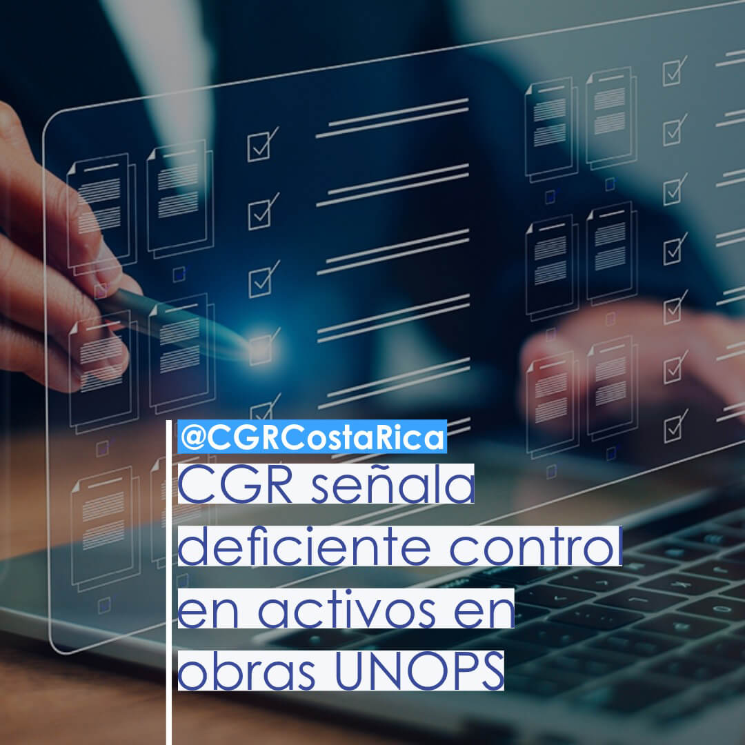 cgrcostarica's tweet photo. CGR señala deficiente control en activos en obras UNOPS
La CGR emitió una orden al Consejo Nacional de Vialidad -CONAVI- producto de una investigación, sobre los controles establecidos por el CONAVI...
https://t.co/0FVRTmGQcA
#cgr #cgrcostarica #UNOPS #CONAVI #orden https://t.co/eQgsHV9yhj