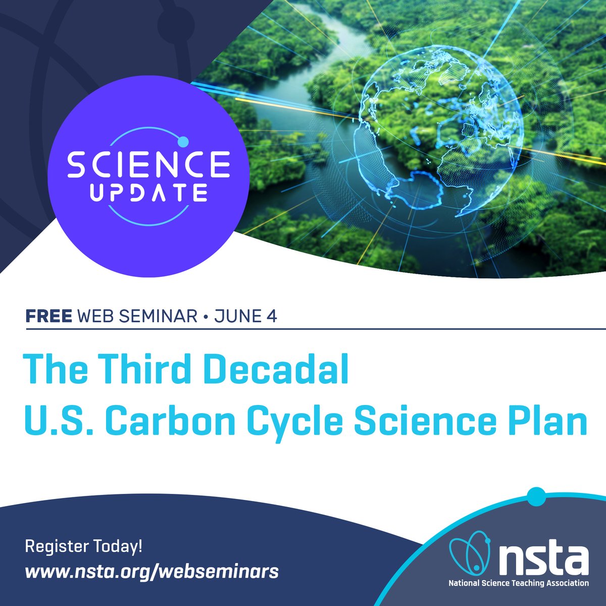 NSTA's tweet photo. What’s next for U.S. carbon cycle science?

Join NSTA’s June 4 web seminar on the Third Decadal Carbon Cycle Science Plan and explore what it means for research and the classroom.

Register: https://t.co/YytABuxCOC

#NSTA #ClimateScience #STEM https://t.co/76QhquuTCt