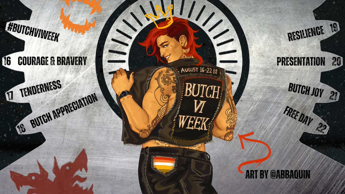 butchviweek's tweet photo. IT'S TIME FOR THE THIRD ANNUAL #butchviweek !! A week to celebrate Vi from Arcane/LoL and her butch identity!

This event will run through Aug 16th - Aug 22nd. Please be sure to read the additional information and guidelines within this thread before participating!

#Arcane #Vi https://t.co/PkexIcx7Xb