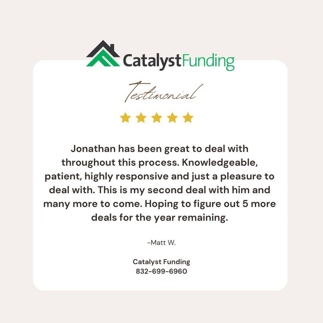 catalystfdg's tweet photo. We’re incredibly grateful to our clients for the trust, kind reviews, and continued business.

From first deals to growing portfolios, it’s an honor to be part of your investment journey.

Thank you for choosing Catalyst Funding! Here’s to many more successful deals ahead! https://t.co/Kq1p85q6bb