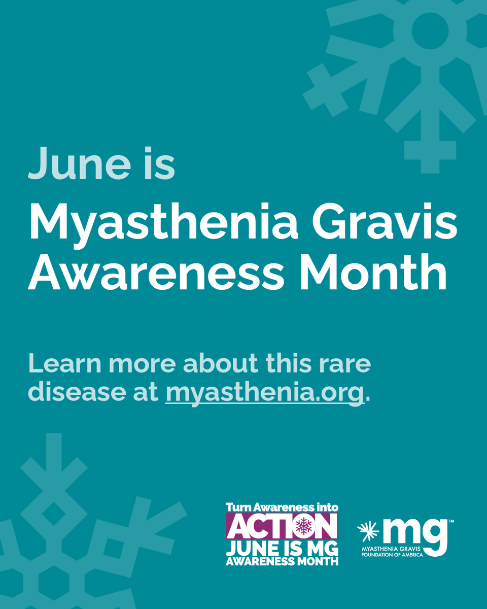 MyastheniaOrg's tweet photo. Myasthenia gravis…
*Is a rare, neuromuscular, autoimmune condition
*Causes muscle weakness
*Can make it hard to see, swallow, breathe, and walk
*Can affect anyone, regardless of age, gender, or ethnicity

Learn more at 
https://t.co/eR3bIYlZda https://t.co/RNG7GlOFK6