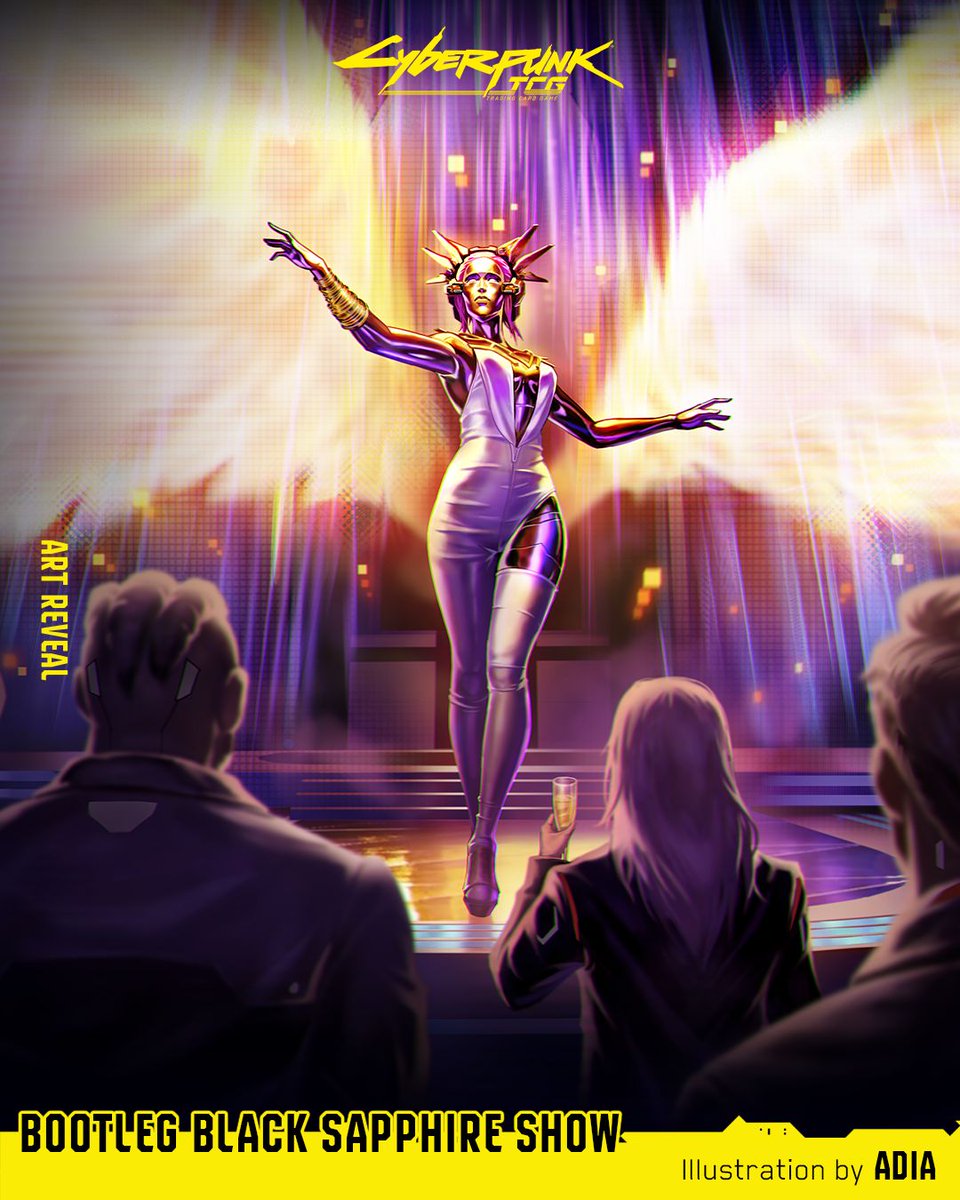Cyberpunk_TCG's tweet photo. Not every show in Night City is meant to be legal.

Bootleg Black Sapphire Show, illustrated by ADIA.

Check out our Kickstarter for more info 👇🔗 https://t.co/aCOyRgFNTM