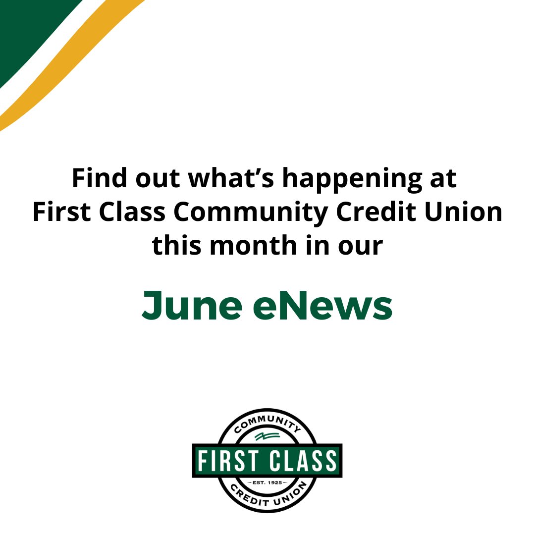 GoFCCCU's tweet photo. See what's happening at First Class this month in our June eNews! https://t.co/M5fqBJ7IP0 

Receive it in your inbox first! Stay in touch with what's happening by joining our mailing list: https://t.co/7IgApm46pr

#firstclassccu https://t.co/1pnHQaPwrI
