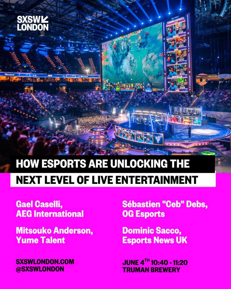 Dom_Sacco's tweet photo. Really looking forward to moderating this esports panel at SXSW London this week. 

I’ve given plenty of talks over the years but this event is the biggest. Fellow speakers include Tim Berners-Lee, Michelle Obama, Natalie Dormer, Mike Skinner &amp; even Emile Heskey!

#SXSWLondon https://t.co/s2PuuFBXPq