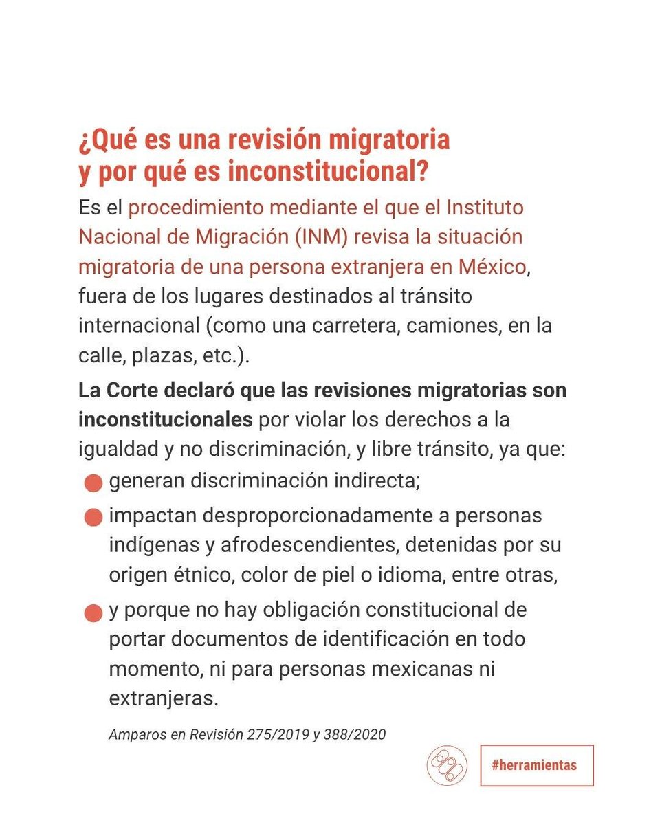 Justicia_Covid's tweet photo. ¿Sabes cuando puede la autoridad migratoria inspeccionar documentación y situación de una persona extranjera en México?  
Infórmate sobre cuándo y cómo pueden hacerlo, y conoce tus derechos si eres persona migrante en México.
🔗 https://t.co/7syqc8nb8K https://t.co/NiSwEKMpjI