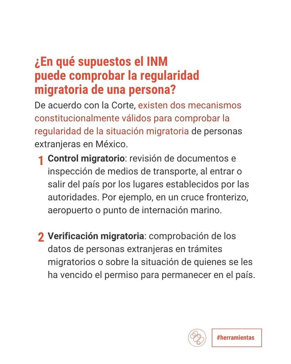 Justicia_Covid's tweet photo. ¿Sabes cuando puede la autoridad migratoria inspeccionar documentación y situación de una persona extranjera en México?  
Infórmate sobre cuándo y cómo pueden hacerlo, y conoce tus derechos si eres persona migrante en México.
🔗 https://t.co/7syqc8nb8K https://t.co/NiSwEKMpjI