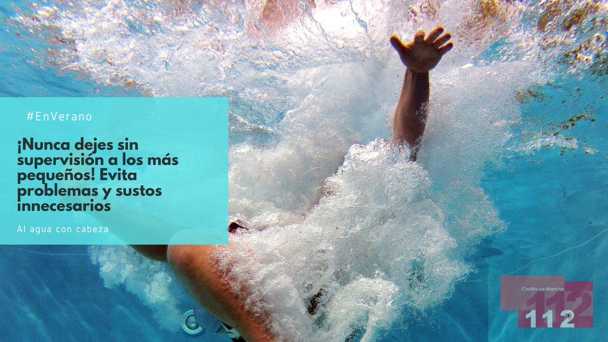 112clm's tweet photo. Que no baje la guardia en la piscina sobre los más pequeños. Un despiste de segundos puede ser fatal. Disfruta del agua con seguridad. 💦👶 #112clm https://t.co/e5vsp5e65a